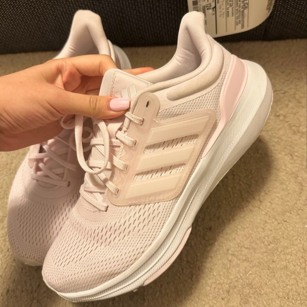 Adidas pink nude sneakers ultra boost bounce workout shoes